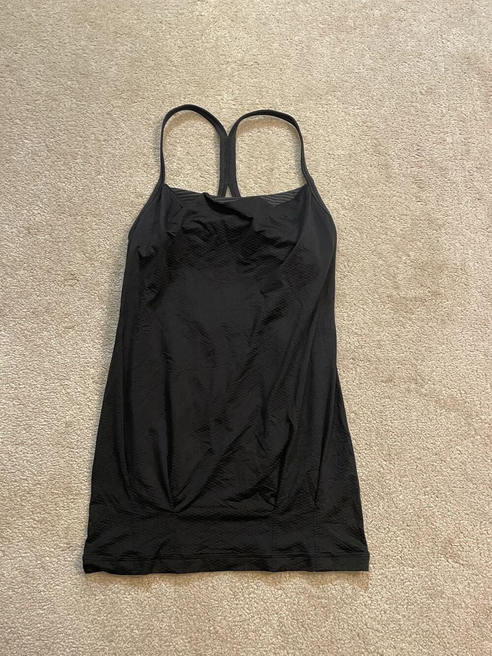 Lululemon Black Tennis Golf Dress Size 4 Built In Bra Criss Cross Back